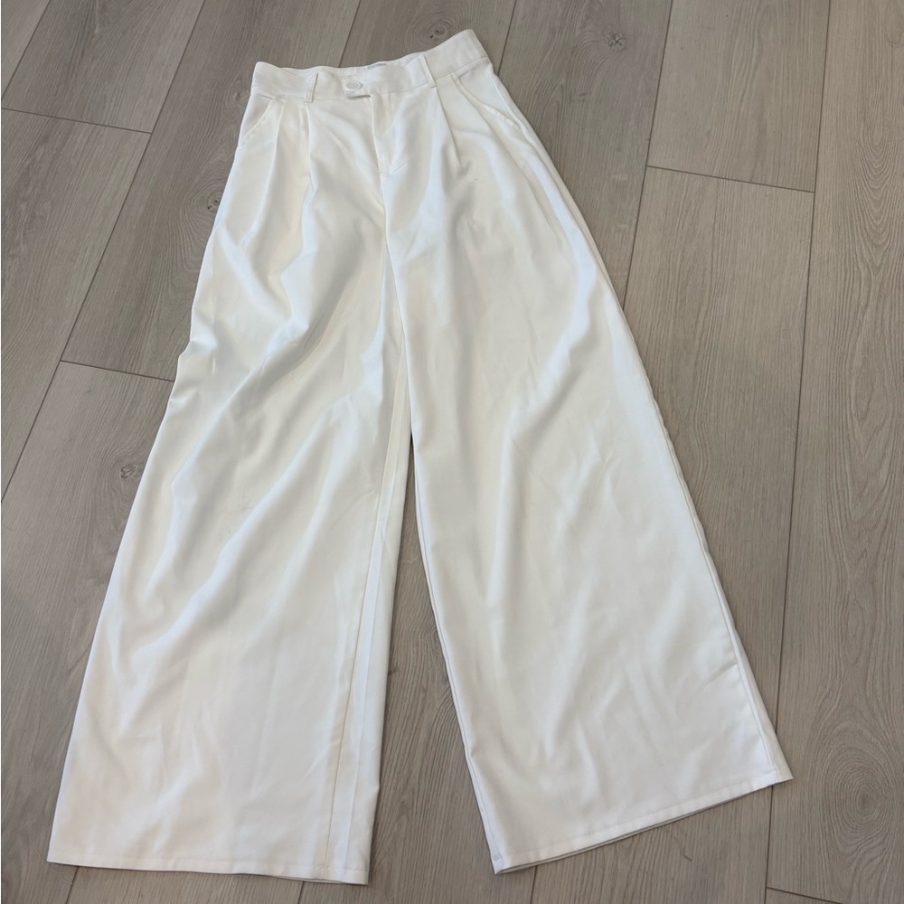 Princess Polly White Wide-Leg Pants - Picture 2 of 5